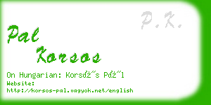 pal korsos business card